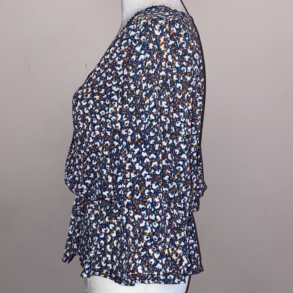 Sienna Sky Floral Peplum 3/4 Sleeve Blouse - Picture 4 of 13